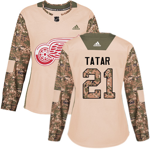 Adidas Red Wings #21 Tomas Tatar Camo Authentic Veterans Day Women's Stitched NHL Jersey